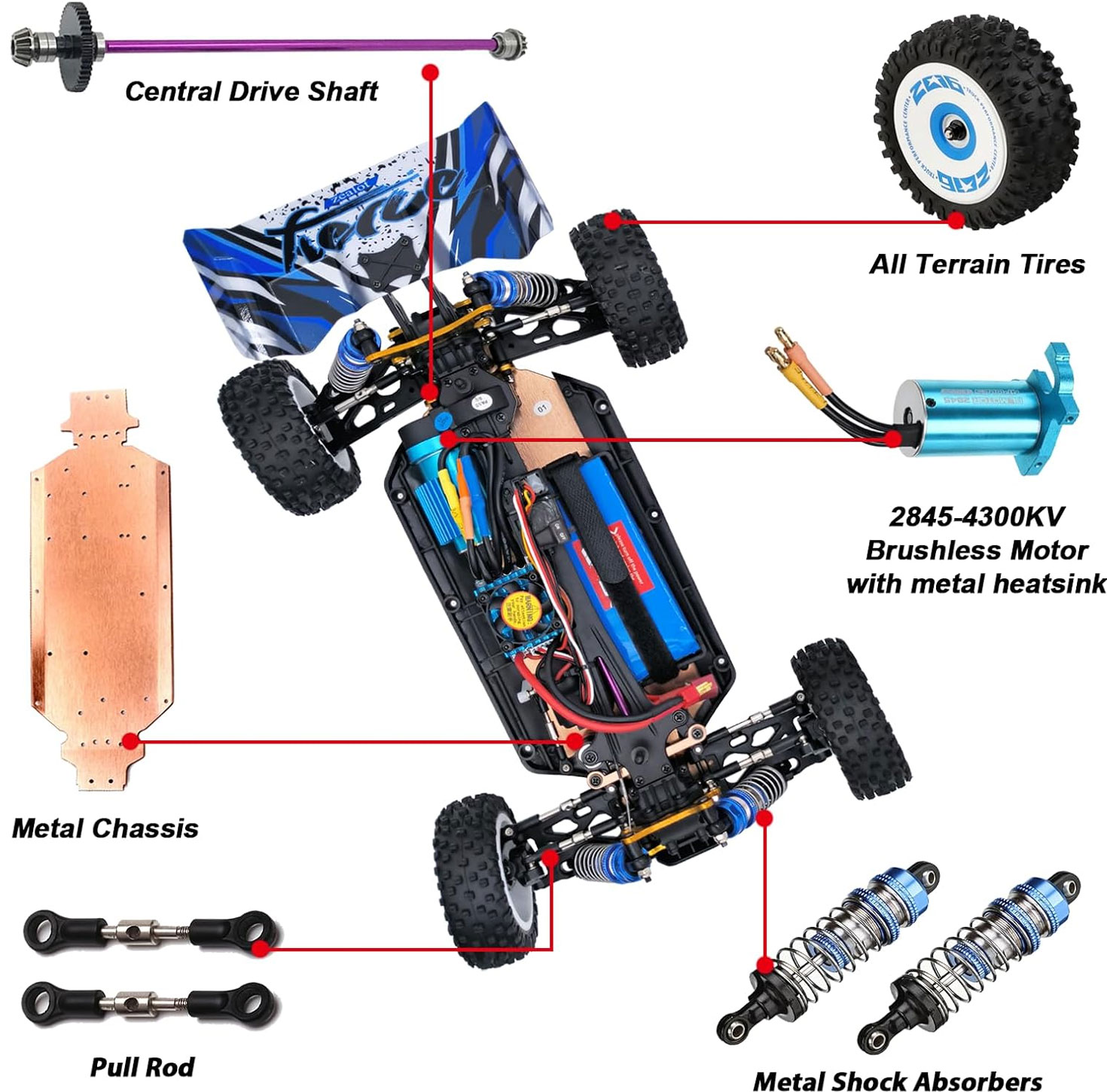 WLtoys 124017 V2 RC Car – 1/12 Brushless 4x4 Buggy, 75km/h Fast Speed, 2 Batteries Included thumbnail 5