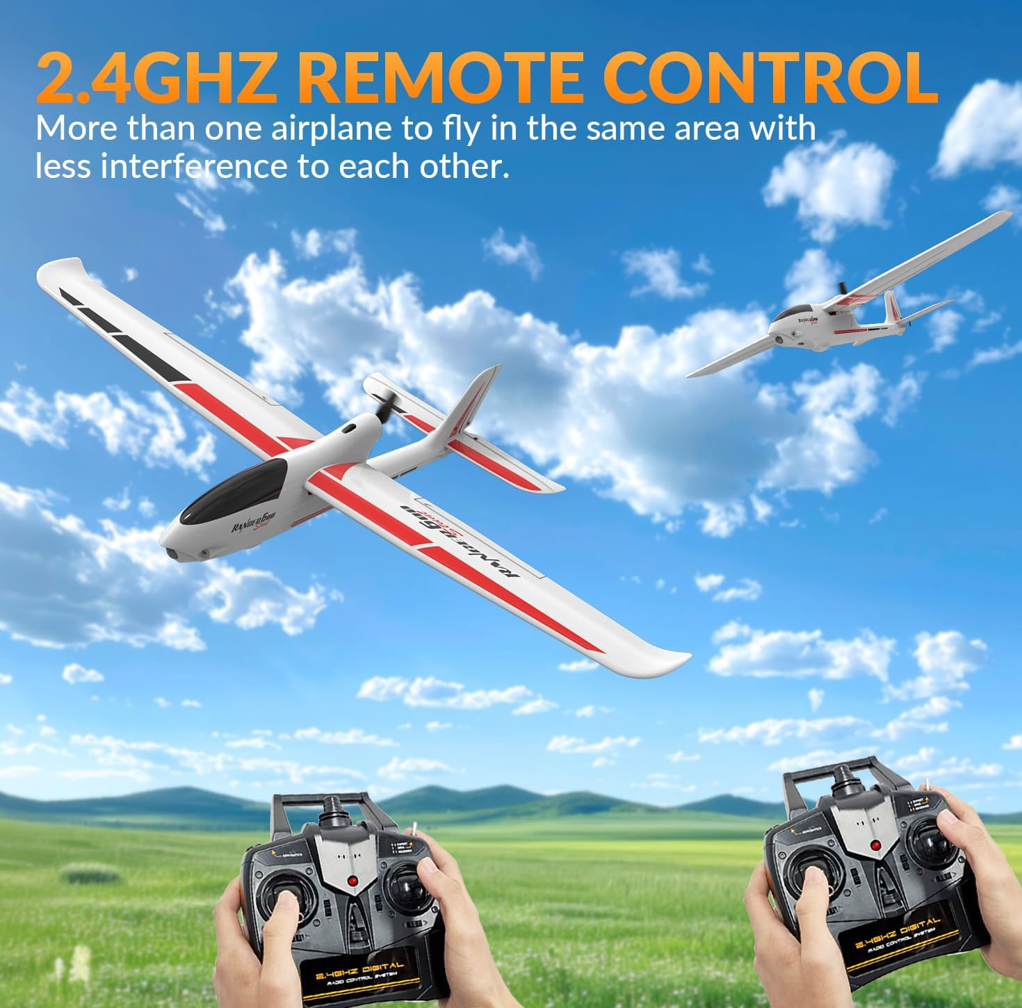VOLANTEXRC White Remote Control Airplane for Adults 4-Channel RC Plane with Durable Foam Construction 3 Flight Modes One-Key Stunts RTF thumbnail 5